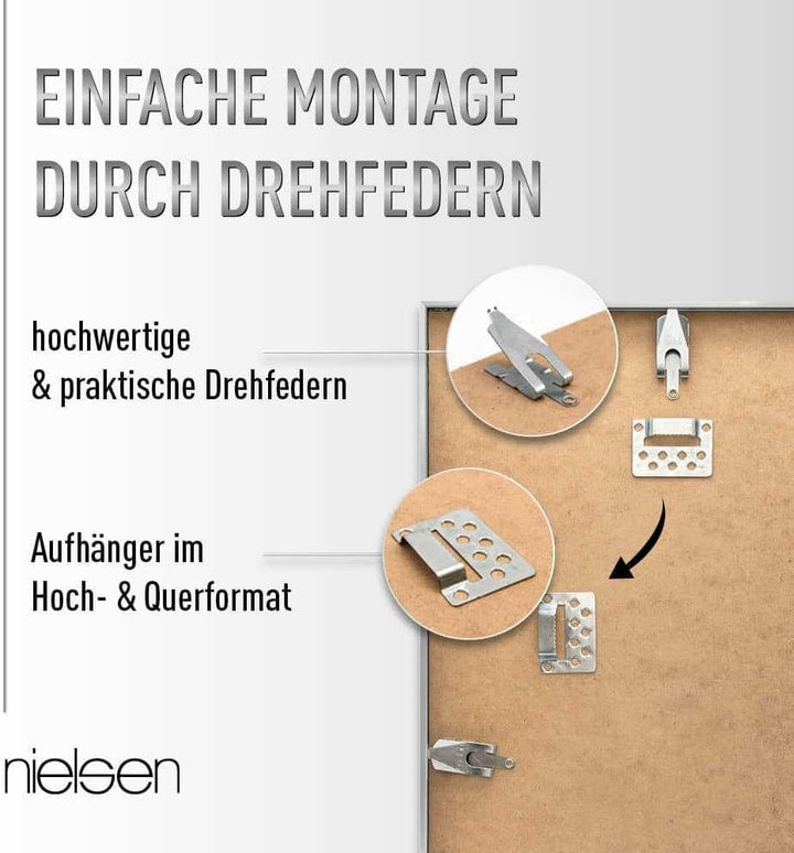 nielsen Aluminium Bilderrahmen Alpha, 40x60 cm, Silber Silber 40 x 60 cm, Silber 40 x 60 cm