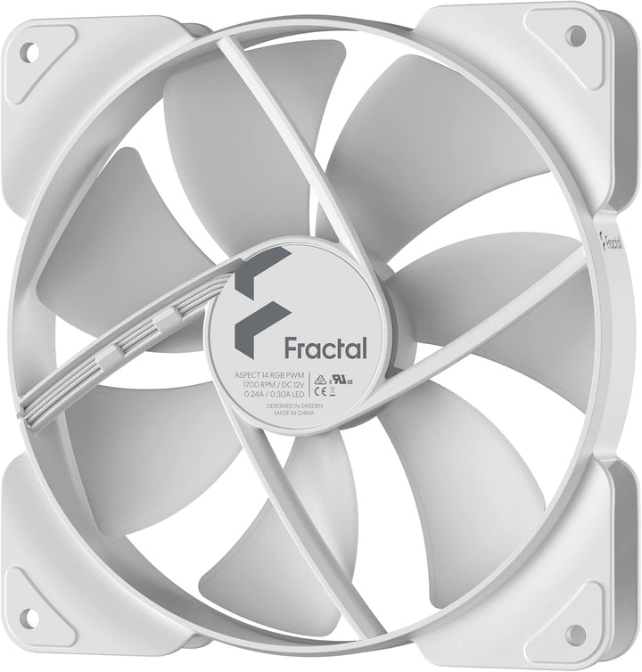 Fractal Design Aspect 14 PWM RGB Ventilator 140 mm Weiss 1000 RPM - Leise Kühlung mit Effizienter Te