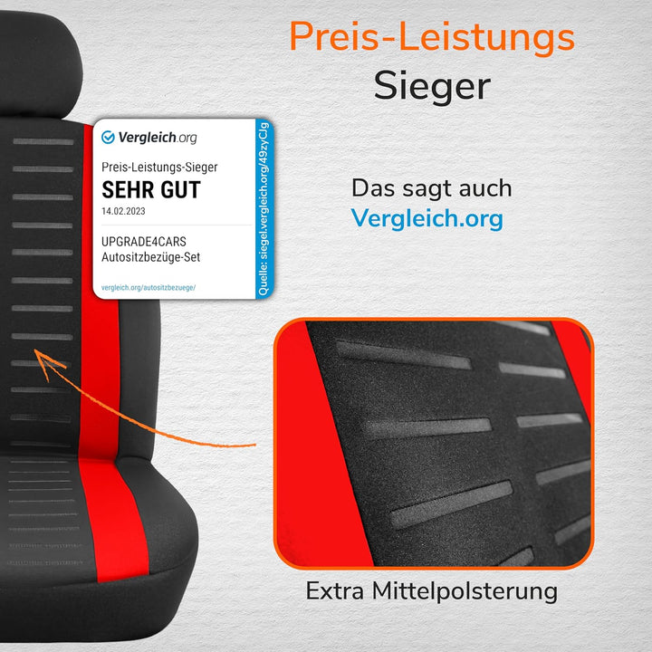 Upgrade4cars Autositzbezüge Set Universal Version 2026 | Auto-Schonbezüge für die Vordersitze &amp; Rück