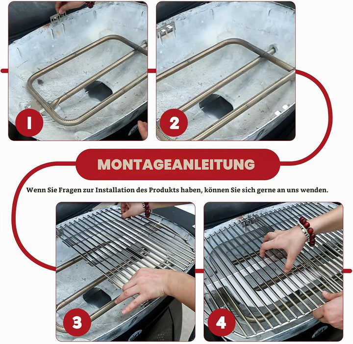 7646 Stainless Steel Cooking Grates for Weber Q300, Q320, Q3000, Q3200 Series, 63.5 x 45.2 cm Replac