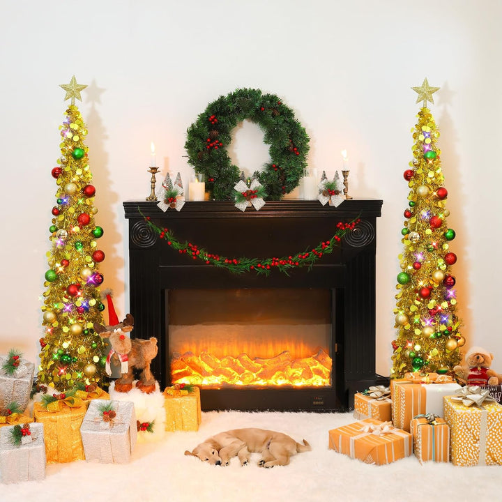 MACTING zusammenklappbarer Weihnachtsbaum mit Ständer, 1,5 m, als Weihnachtsdekoration, Heimdekorati