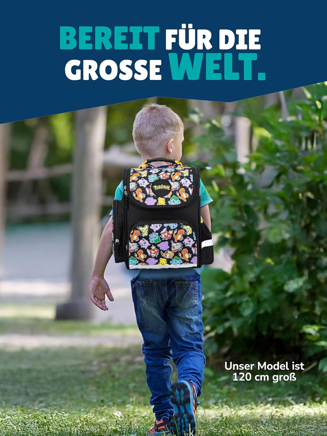 Familando Pokémon Schulranzen 1. Klasse · ergonomischer Tornister für Jungen und Mädchen · Pokemon S