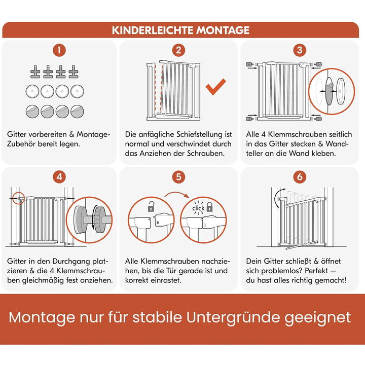 hauck Treppenschutzgitter / Türschutzgitter Open N Stop KD mit 9 cm Verlängerung für Breiten 84 - 89