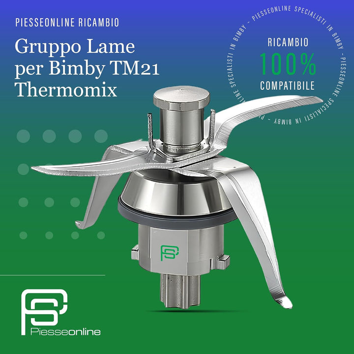 PIESSEONLINE Messer, kompatibel für BIMBY TM 21, Stahl,