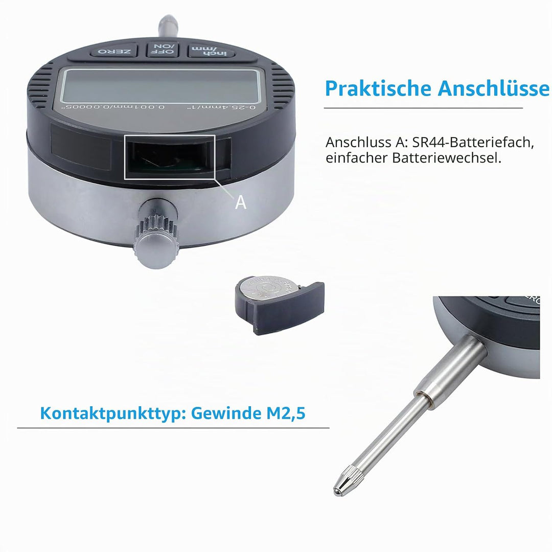 AUTOUTLET Digitale Messuhr 0.001mm/0.00005&