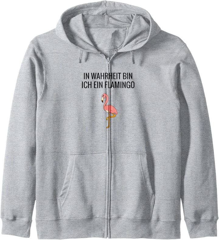 In Wahrheit bin ich ein Flamingo Damen Herren Flamingo Kapuzenjacke
