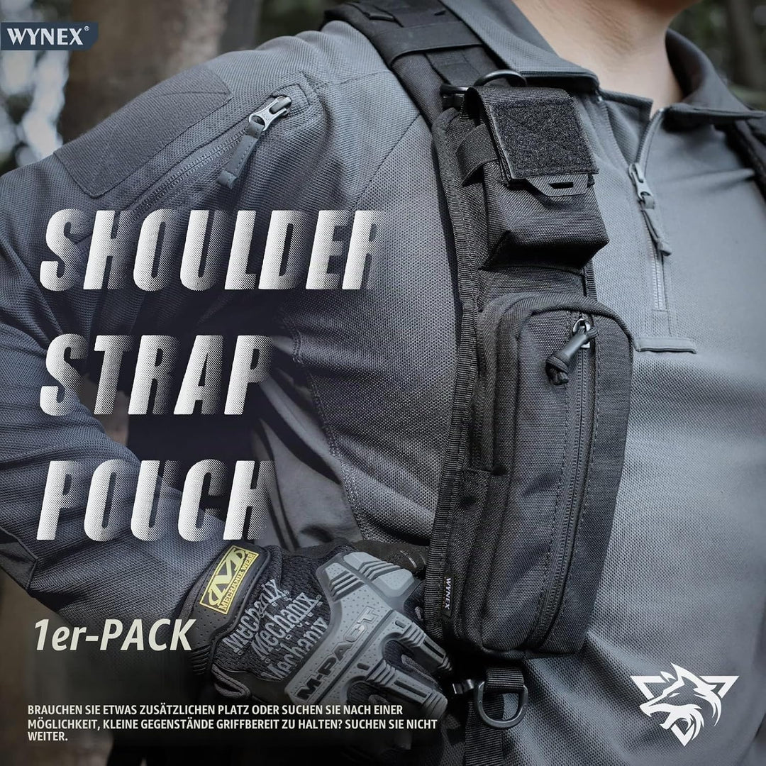 WYNEX Molle Zubehör Tasche mit Reissverschlusstasche, Rucksack Riemen Tasche Schultergurt Molle Befe
