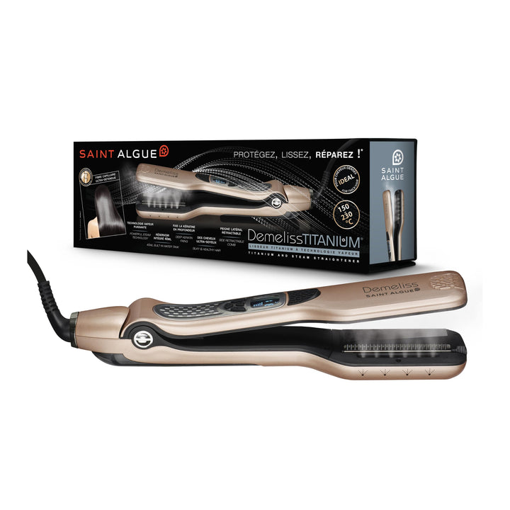 Demeliss - Saint Algue - TITANIUM, Dampfglätterer - integriertes Maxi -Reservoir 40 ml - Abnehmbarer