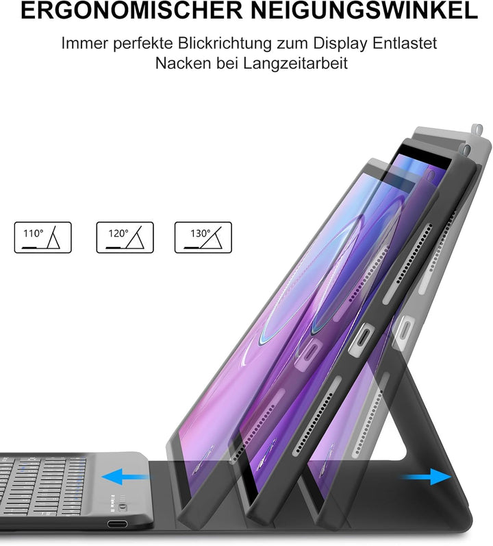 Tastaturhülle für Lenovo Idea Tab Pro Gen 2 13" TB390FU QWERTZ Schwarz-A Idea Tab Pro Gen 2 13" (202
