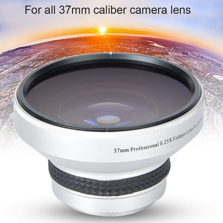 Fisheye Objektiv, Silberne Starke Anwendbarkeit 37 Mm 0,25x Super Fisheye Zusätzliches Objektiv für