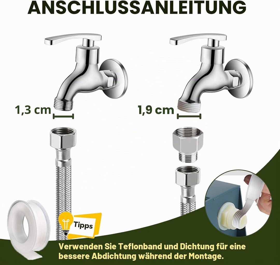 Enjoying Automatischer Hundewasserspenser mit 1.5 M Metallwasserrohr, Autofüllen Hunde Wassernapf fü