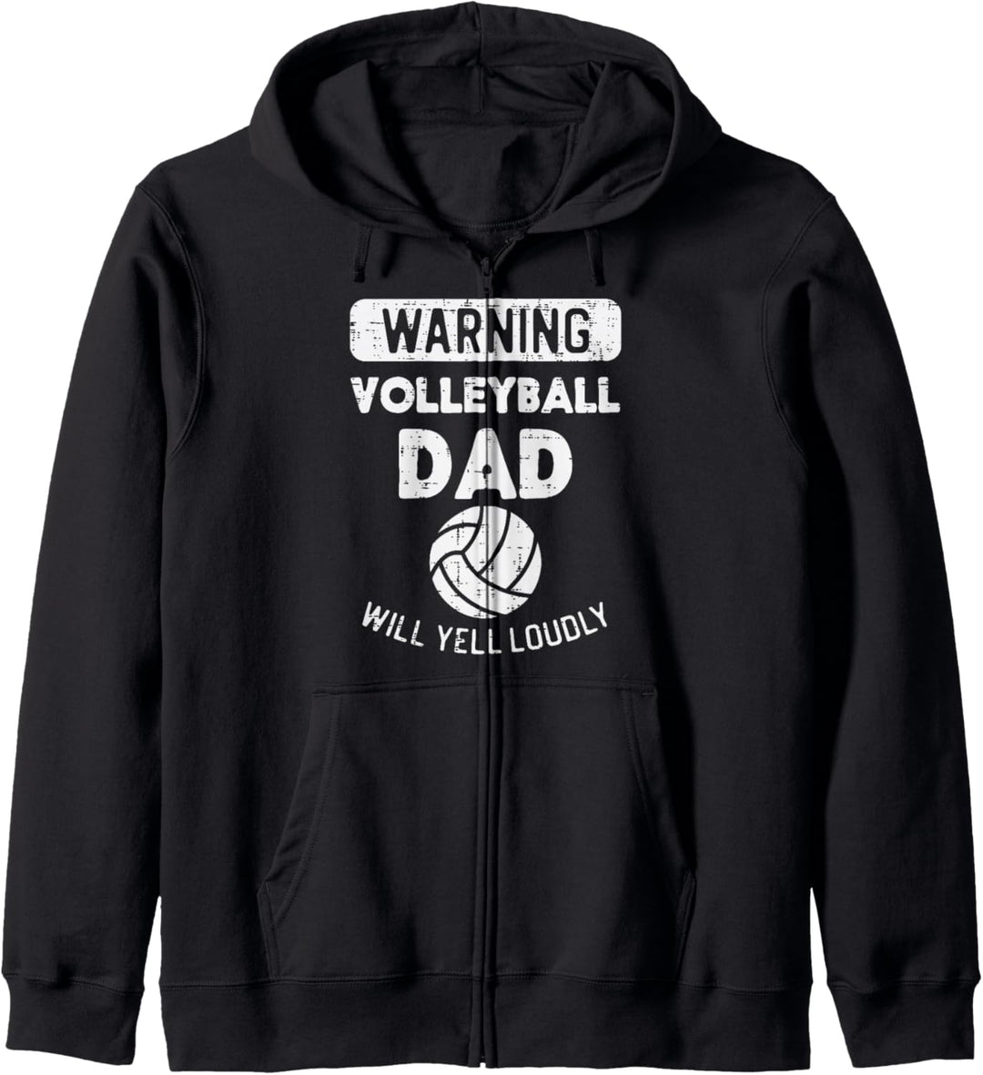 Warnung Volleyball Dad Yell Lustig Sport Fan Papa Männer Kapuzenjacke