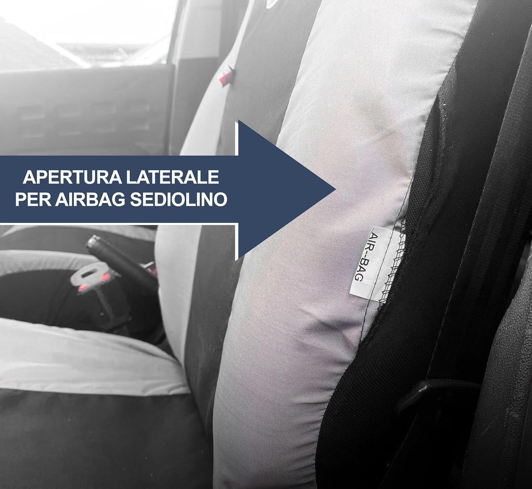 Auto Accessori Lupex - Sitzbezüge für Autositz, kompatibel Autositzbezüge für Cinquecento 500, Schwa