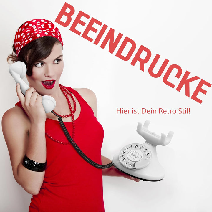 OPIS FunkyFon Cable: Retro Telefon mit Wählscheibe in geschwungenem 1920er Stil mit elektronischer K