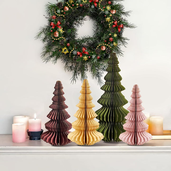 EASY JOY Christbaumschmuck, Deko Ornamente für den Weihnachtsbaum 31cm,21cm-grün, Gelb, Rosa, Braun,