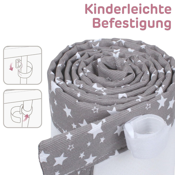 babybay Nestchen 3D Mesh-Piqué passend für Modell Boxspring XXL, taupe Sterne weiss Taupe Sterne Wei