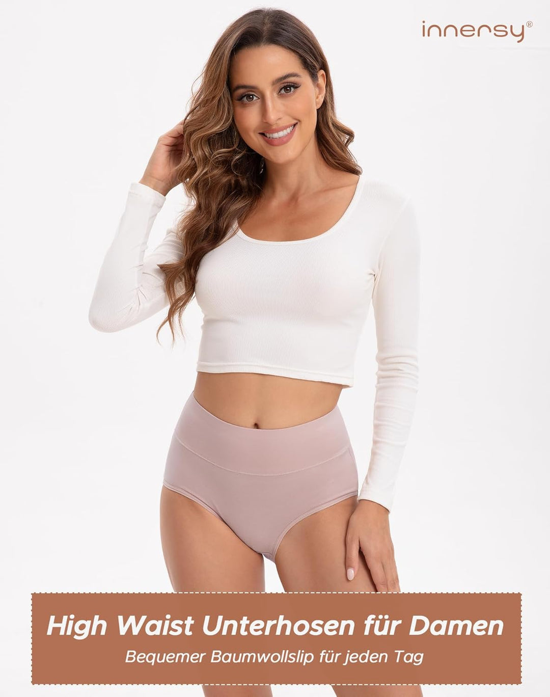 INNERSY Unterhosen Damen Baumwolle Stretch Slips Hohe Taille Weiche Unterwäsche Frauen 5er Pack XXL