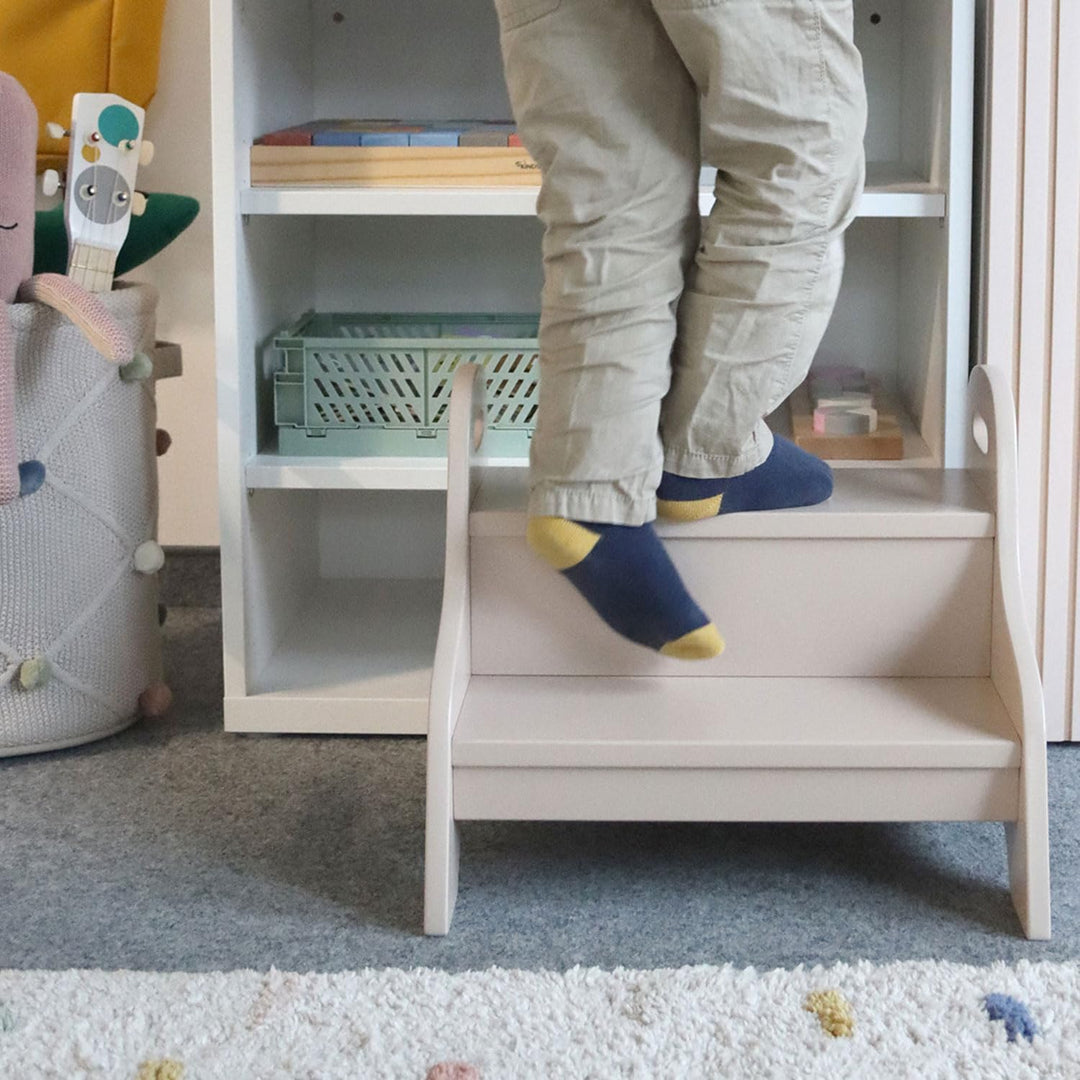 Kindsgut Holztritt, Tritt-Hocker mit 2 Stufen ideal für Kinder, dezente Farben und hochwertige Quali