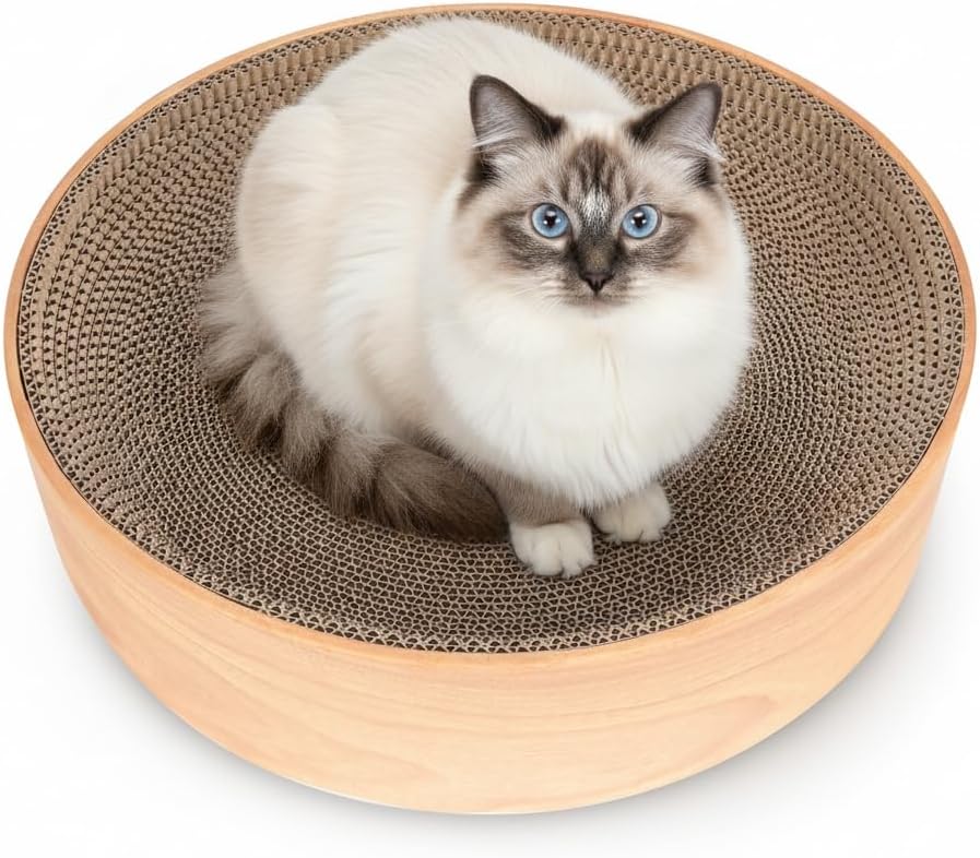 COIL Kratzpappe, Katzenbett, Katzenkratzbaum, Katzenliege, Umweltfreundliches Bett, MDF, Modern, kom