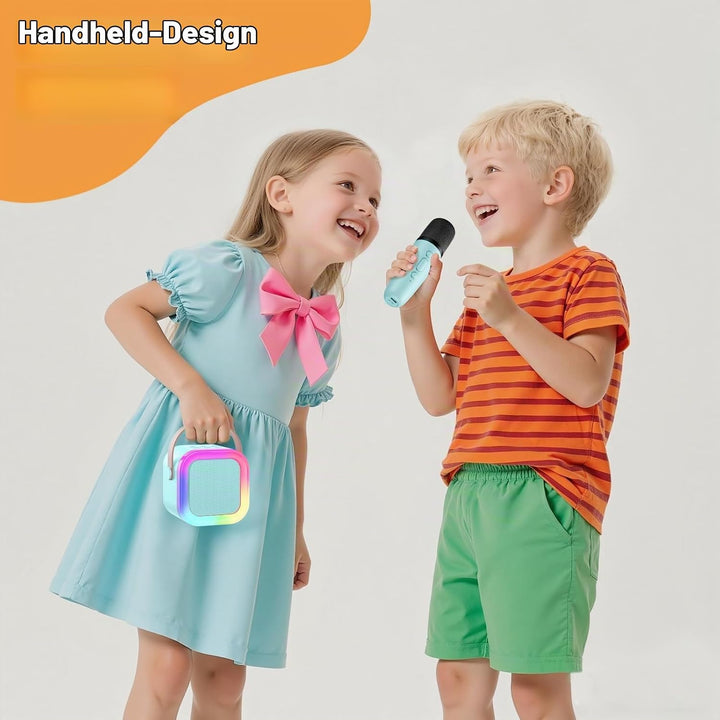 Fede Karaoke Maschine für Kinder Erwachsene, Mini Karaoke Maschine mit 2 Mikrofonen, Tragbarer Bluet