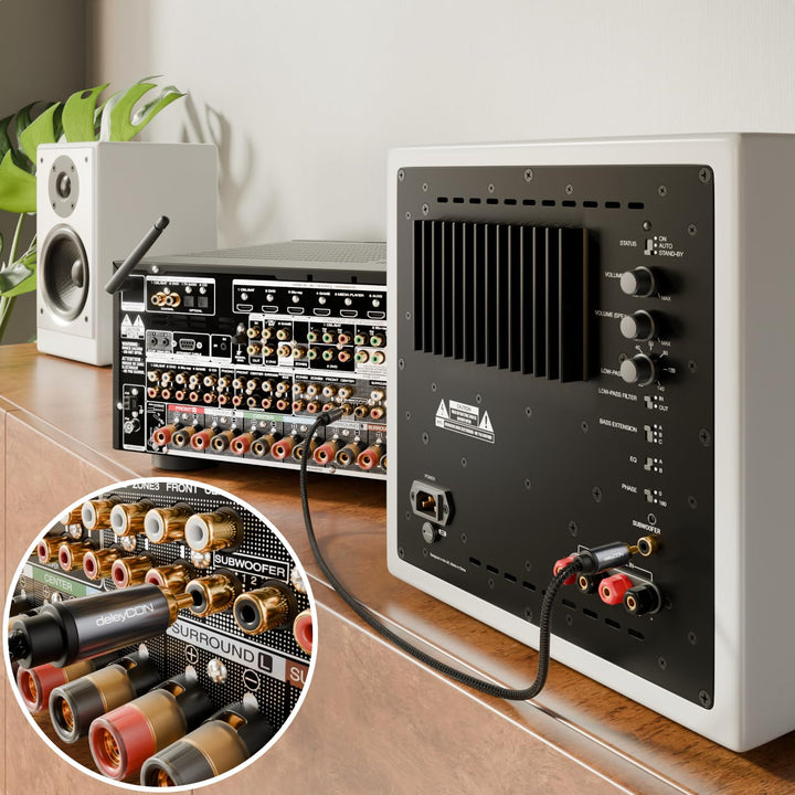 deleyCON 7,5m Subwoofer Kabel - Cinch RCA Koaxialkabel - für Subwoofer, AV-Receiver, HiFi-Verstärker