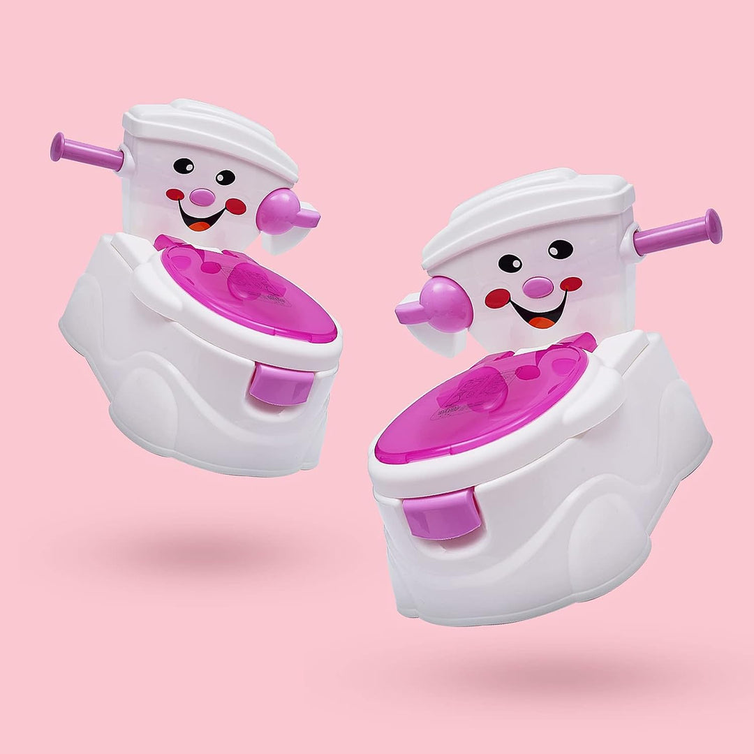 Töpfchen für Kinder, Tragbare Kinder Töpfchen mit Deckel und Cartoon Smiley, Baby Toilette Toiletten
