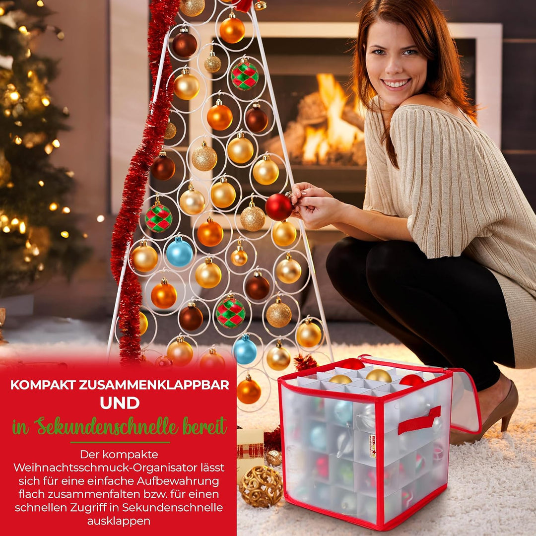 Weihnachtskugeln Aufbewahrung für 64 Christbaumkugeln – Aufbewahrungsbox für Weihnachtsbaum-Kugeln,
