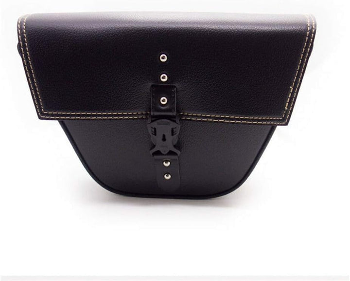 Leikance Motorrad-Seitensatteltasche, dreieckig, Kunstleder, Motorradtasche für Cafe Racer ATV Bikes