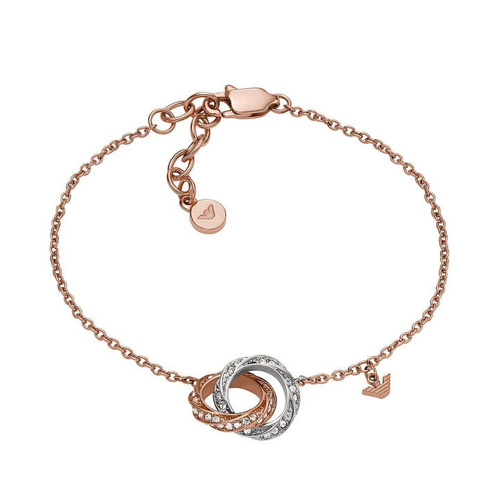 EMPORIO ARMANI Damen-Gliederarmband Edelstahl zweifarbig, EGS3005221