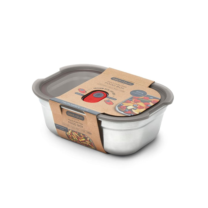BLACK + BLUM Multifunktions Lunchbox Edelstahl 600ml, 100% auslaufsichere Meal Prep Boxen mit Vakuum