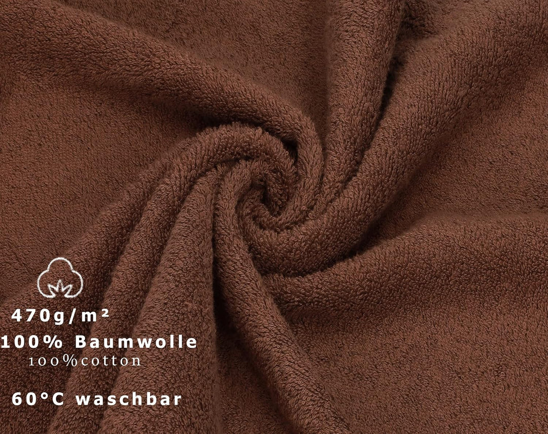 Betz 8 Stück Handtücher Set Grösse 50 x 100 cm Handtuch Premium 100% Baumwolle Farbe nuss, Nuss