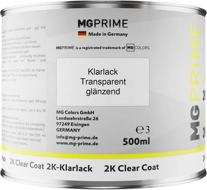 MG PRIME Autolack Dose Set für Ford 7VTAWWA / PN3GZ0 / W Frozen White Solid/Frost Weiss Grundlack Ba