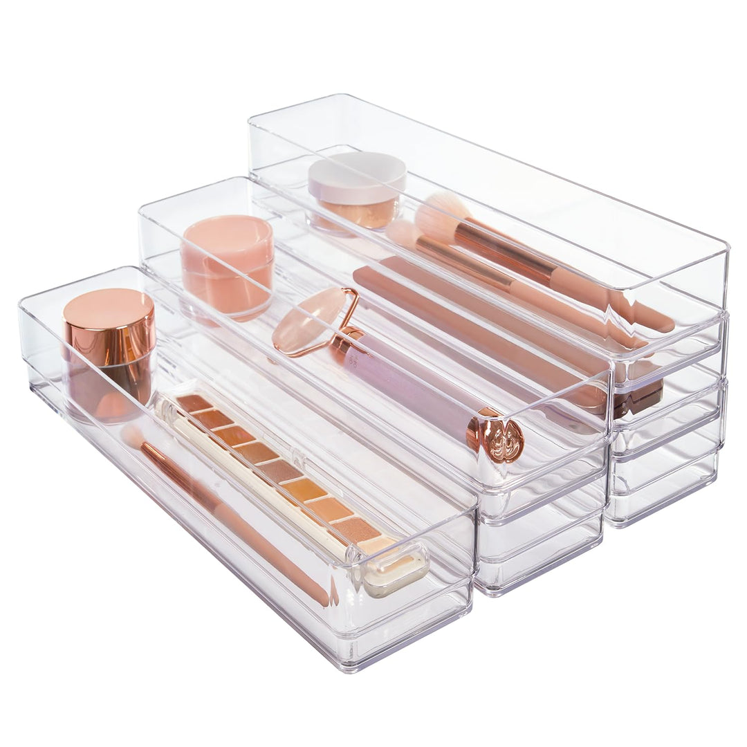 Schubladen-Organizer aus Kunststoff, transparent, 30,5 x 7,6 x 5,1 cm, 6 Stück 12" x 3", 12" x 3"