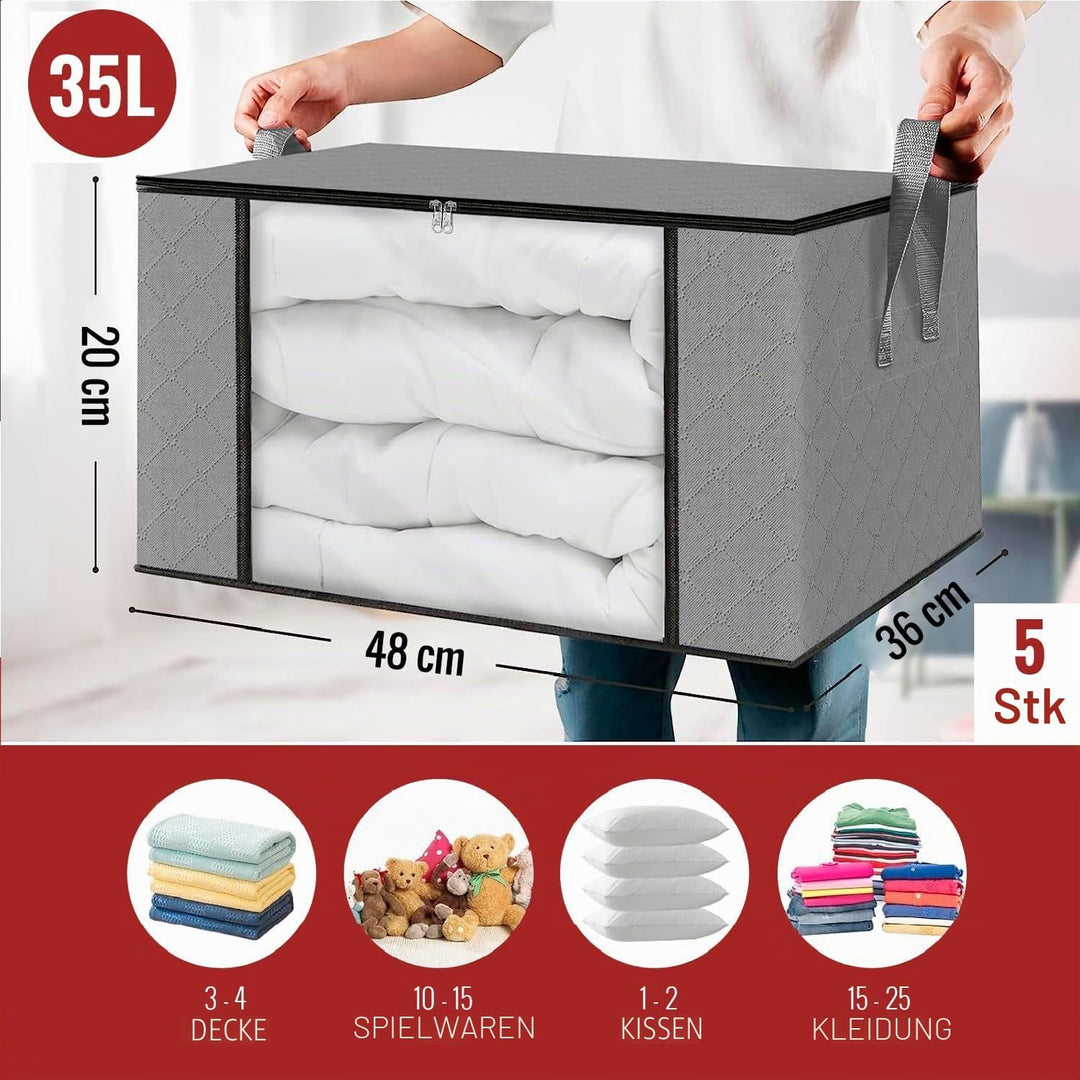 edihome, Aufbewahrungstasche, (5 Stück), Kleideraufbewahrung, Kleiderschrank organizar, Unterbett Au