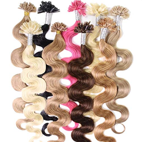 hair2heart Premium Extensions Echthaar Bondings Gewellt - 200 Strähnen 1g 60cm 9/0 lichtblond 