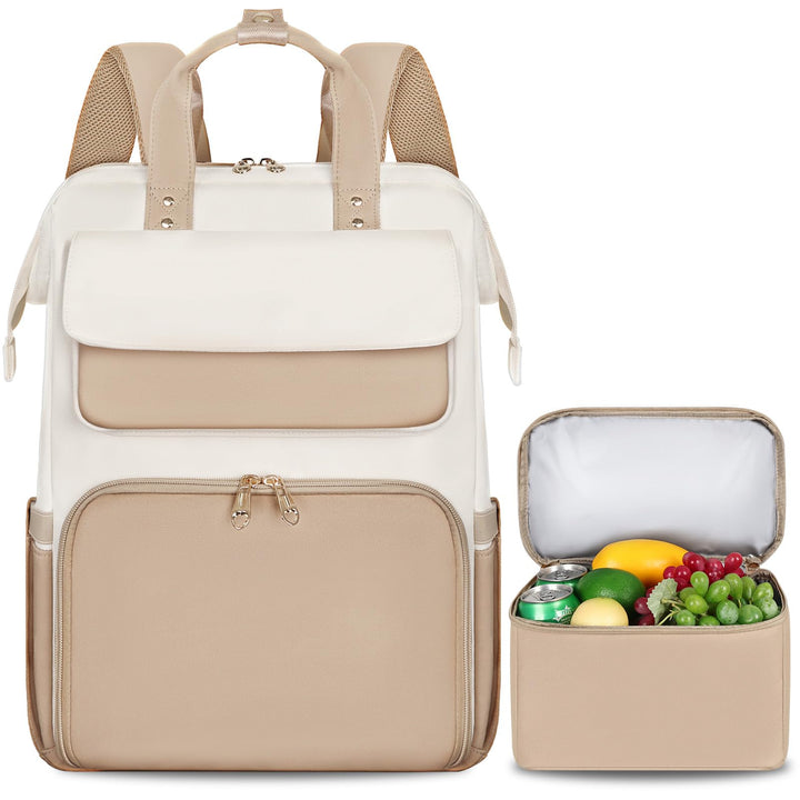 BERTASCHE Lunch Rucksack, Laptop Rucksack Damen 15,6 Zoll mit Isoliertes Kühltasche, 2-in-1-Arbeitsr