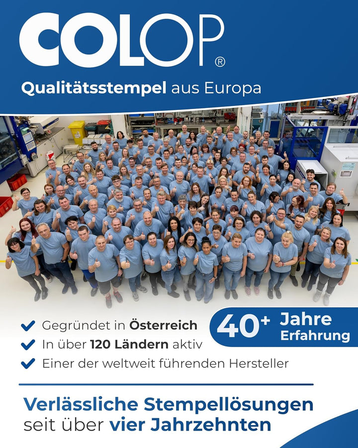 Colop 2660 Datumstempel mit Text EINGEGANGEN Datum deutsch Abdruck blau/rot im Karton 135867 klein