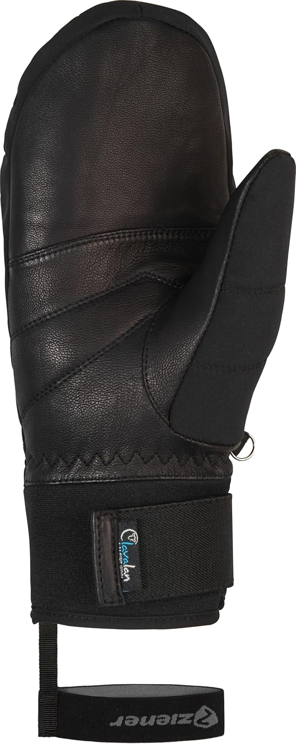 Ziener Damen Kalea Ski-Fäustling/Wintersport | wasserdicht, atmungsaktiv, Alpine Wool 7 Schwarz, 7 S