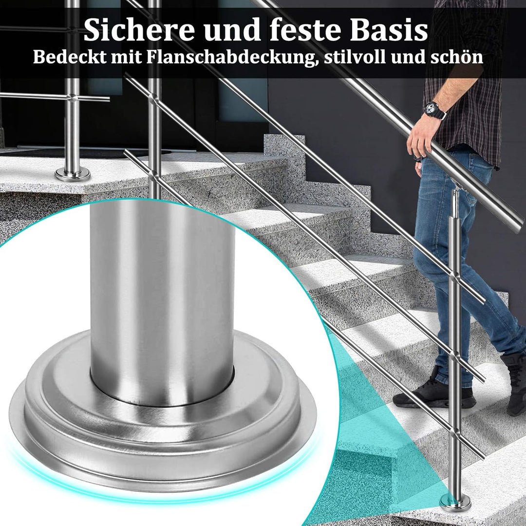 YRHome Geländer Edelstahl Handlauf Treppengeländer für Treppen Brüstung für Innen &amp; Aussen Treppenha