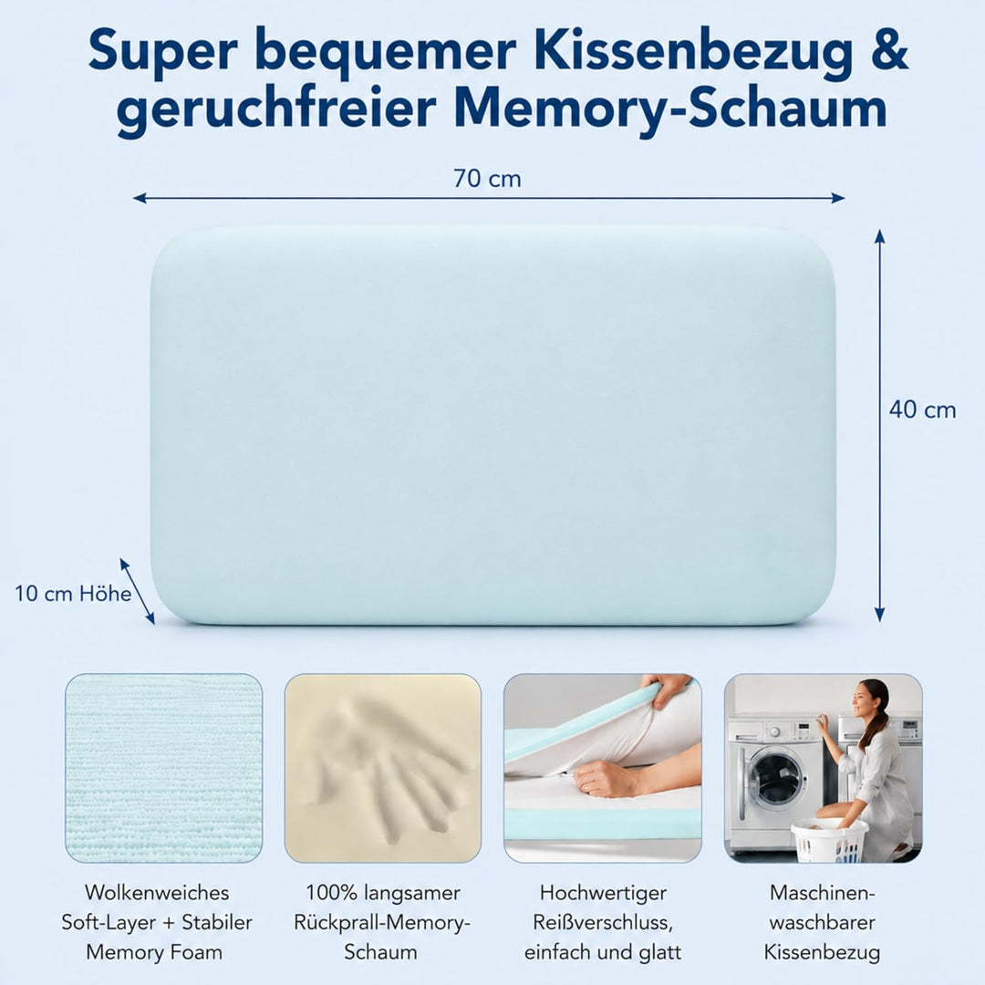 EDEL &amp; WOLF ErgoDream One – 4-in-1 Schlaf- &amp; Umarmungskissen | Ergonomisches Seiten-, Rücken- und Ba