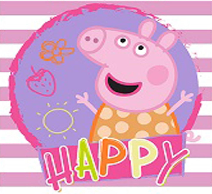 Peppa Wutz Pig Kinder Kapuzen Bade-Poncho Happy 55x110 cm 100% Baumwolle Veloursqualität Poncho Bade