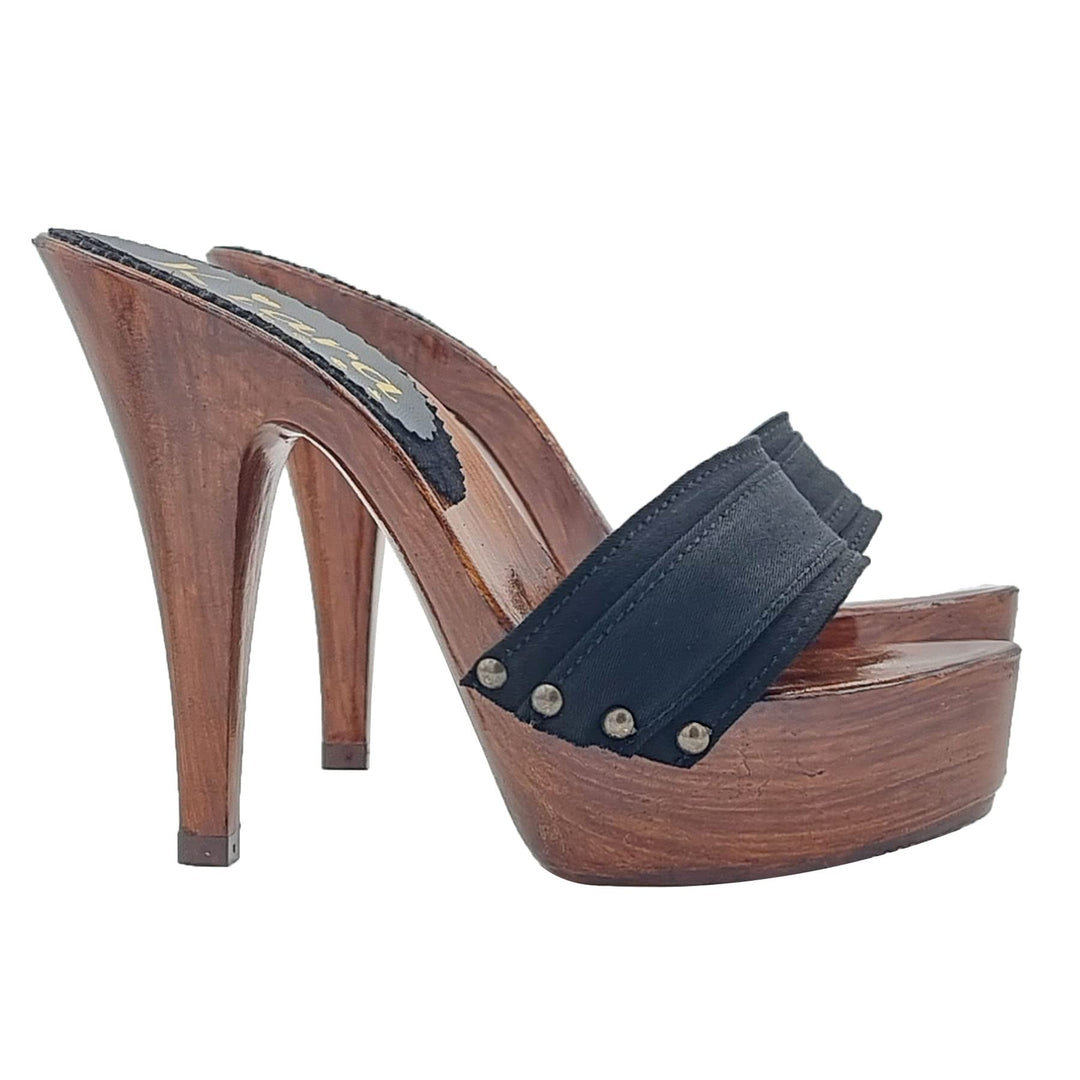 Schwarze Clogs für Frauen mit sehr hohen Absätzen - K9201 Nero (39 EU, SCHWARZ) 39 EU Schwarz, 39 EU