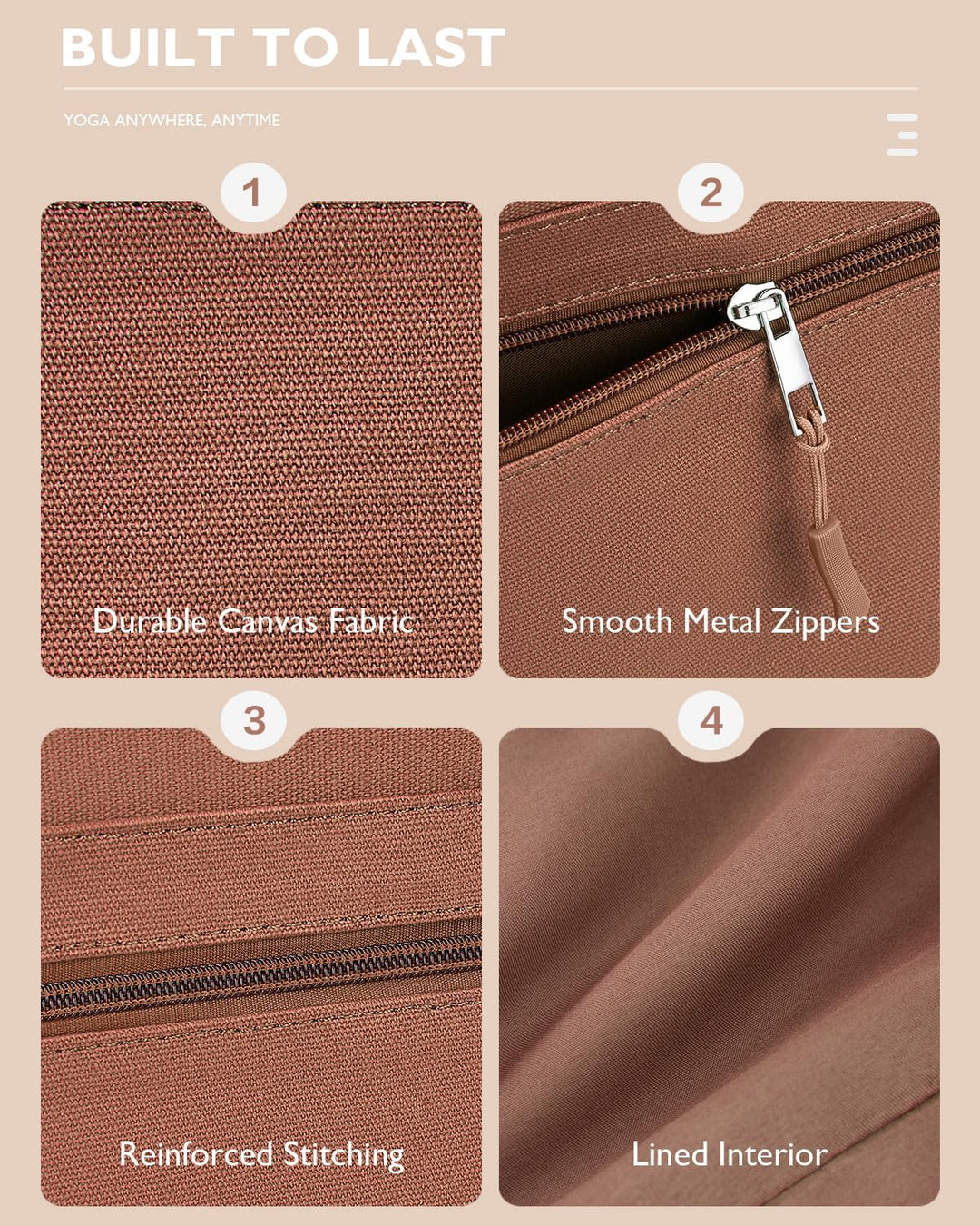 Gonex Yogatasche, Extra Grosse Canvas Sporttasche mit Wasserdichtem Fach &amp; Metallreissverschluss, Fü