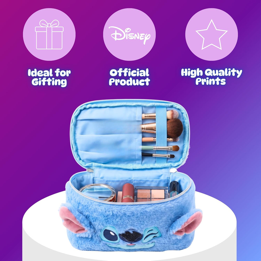 Disney Stitch Beauty-Set Kosmetikkoffer, Plüsch Kulturbeutel, Reisetasche, Geschenk für Mädchen, Fra