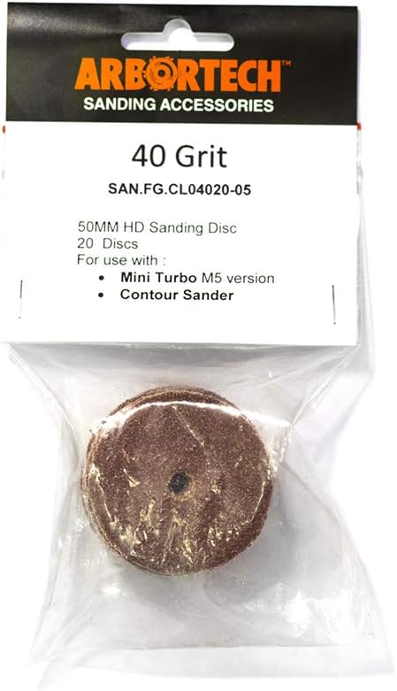 ARBORTECH Exzenterschleifer Schleifscheiben 50mm | Grobes Schleifpapier 40 Körnung | SAN.FG.CL04020-