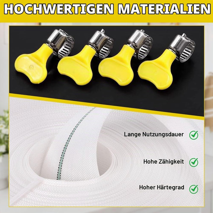 Gewebeschlauch 1 Zoll, 20m Flachschlauch Pumpenschlauch, 25mm Gewebeschlauchset Zubehör mit 4 Schlau