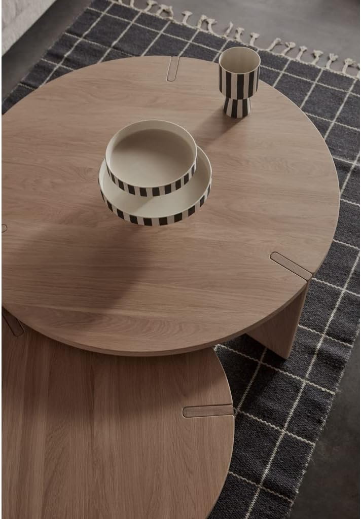 OYOY Living Toppu Tray Black / White Schale Dekoschale Rund Keramik Gestreift Schwarz Weiss 20x9 cm