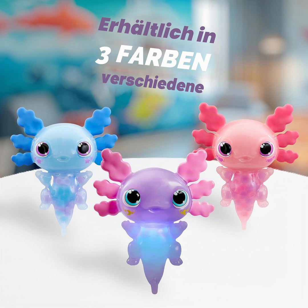 Bizak Animagic Axolotl Elektronisches und Luminisches Haustier, Rosa, ab 4 Jahren, sensorisches Spie