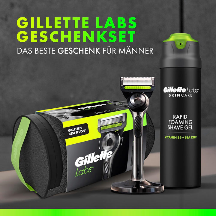 Gillette Labs Rasierer für Männer mit Reinigungs-Element, UEFA Champions League Special Gold Edition