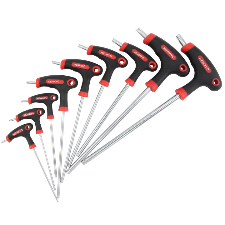 9 Teile T-Griff schlüssel-Satz,10–T50 Torxschlüssel-Set,Trx-Stiftschlüssel mit Quergriffen,T-Griff S